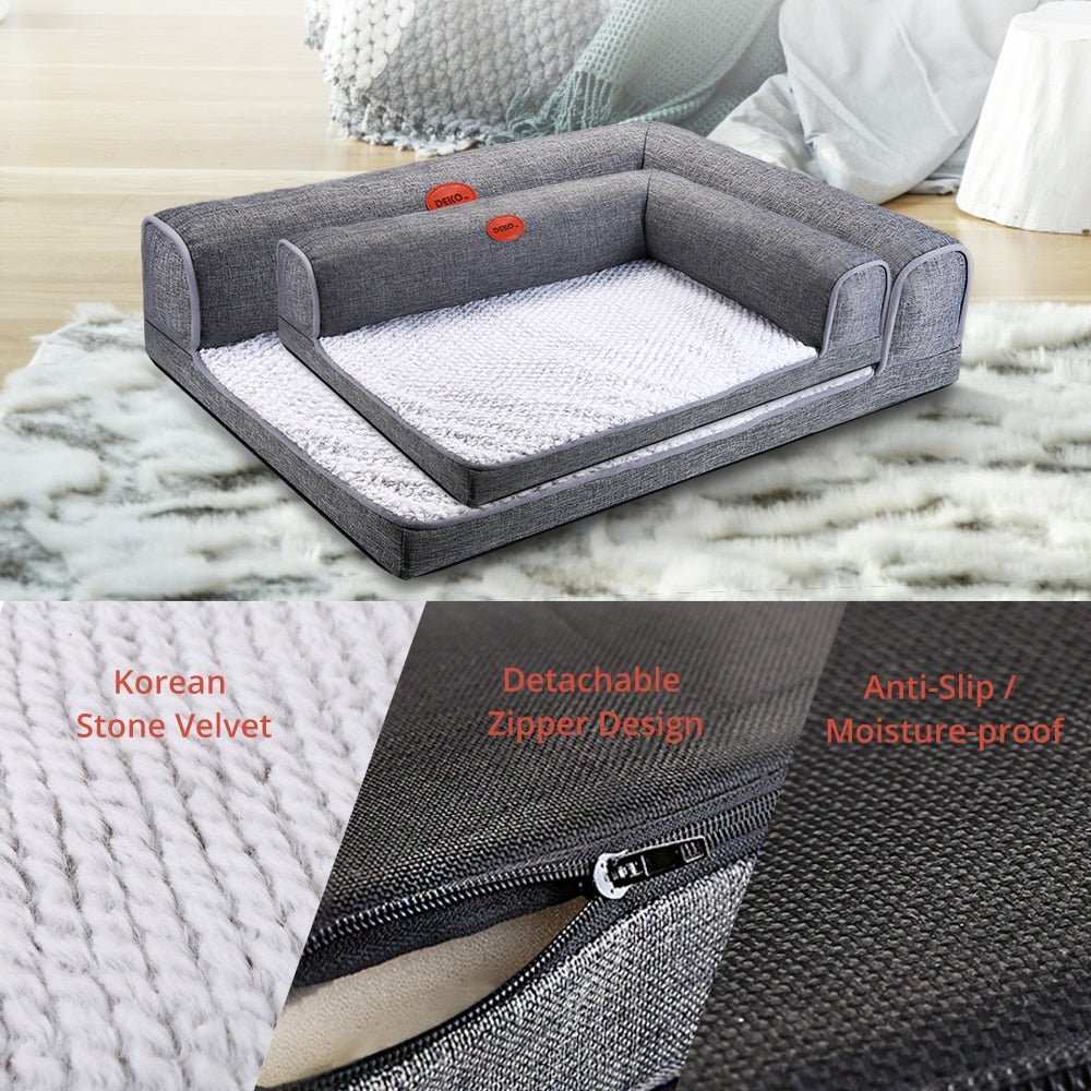 Dog Bed Soft Waterproof Cushion Sofa Cat House Warm Bed Puppy L Type Puppy Sleeping Hondenmand Mat Dog Supplies
